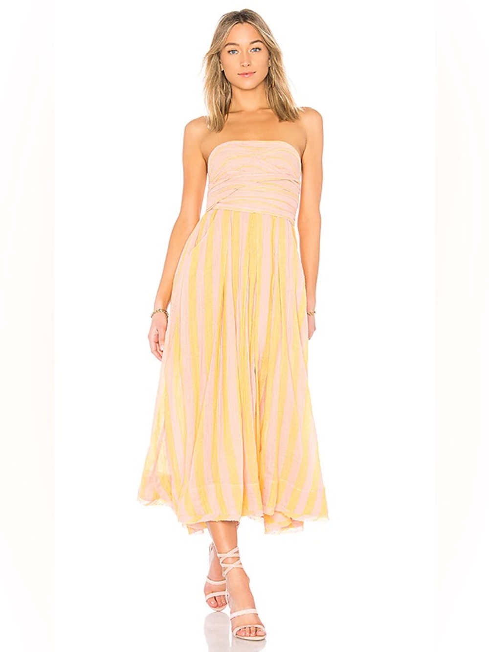 Free people Stripe Me Up Dress in Yellow Combo
